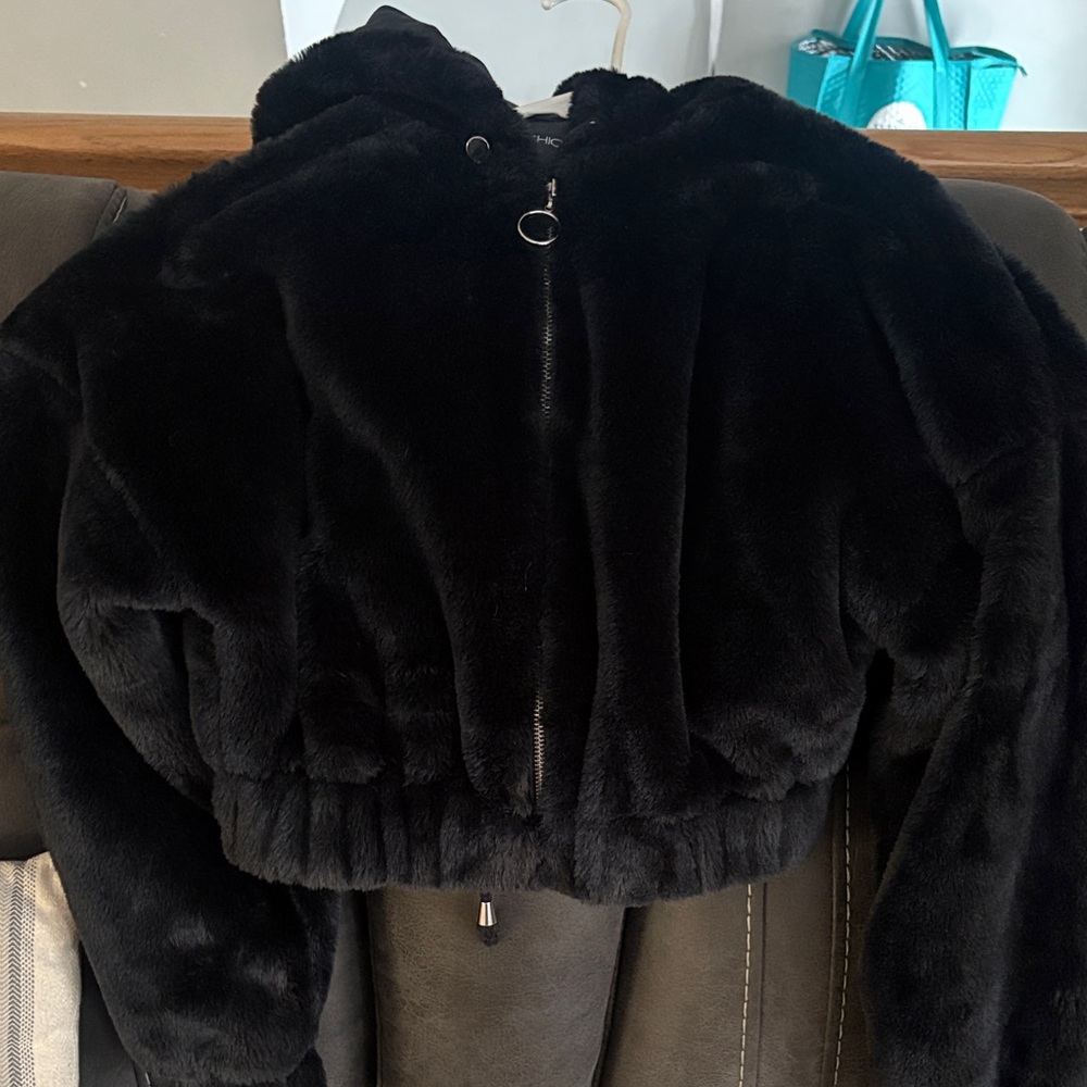 Fashion Nova Black Teddy Jacket